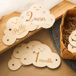 Wooden Milestone Number Month Cards