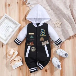 Baby Romper Hooded Baseball 0-18M