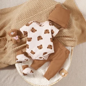 Baby Boy 4PCS Set Bear Print
