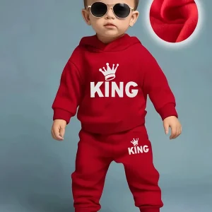 Baby Boy KING Crown Fleece Hoodie
